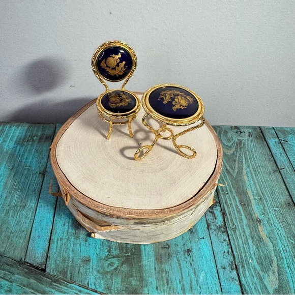 Limoges Handpainted Patio Miniature Furniture Table Chair - Picture 2 of 11